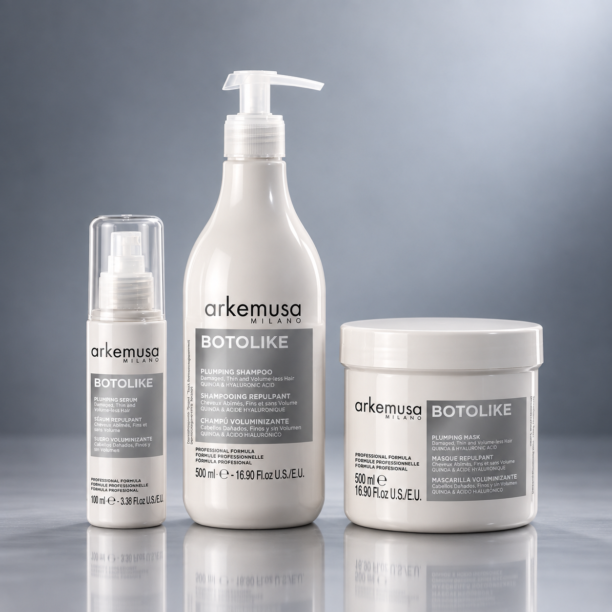 Πλήρης σειρά Arkemusa Botolike με Shampoo, Mask και SERUM